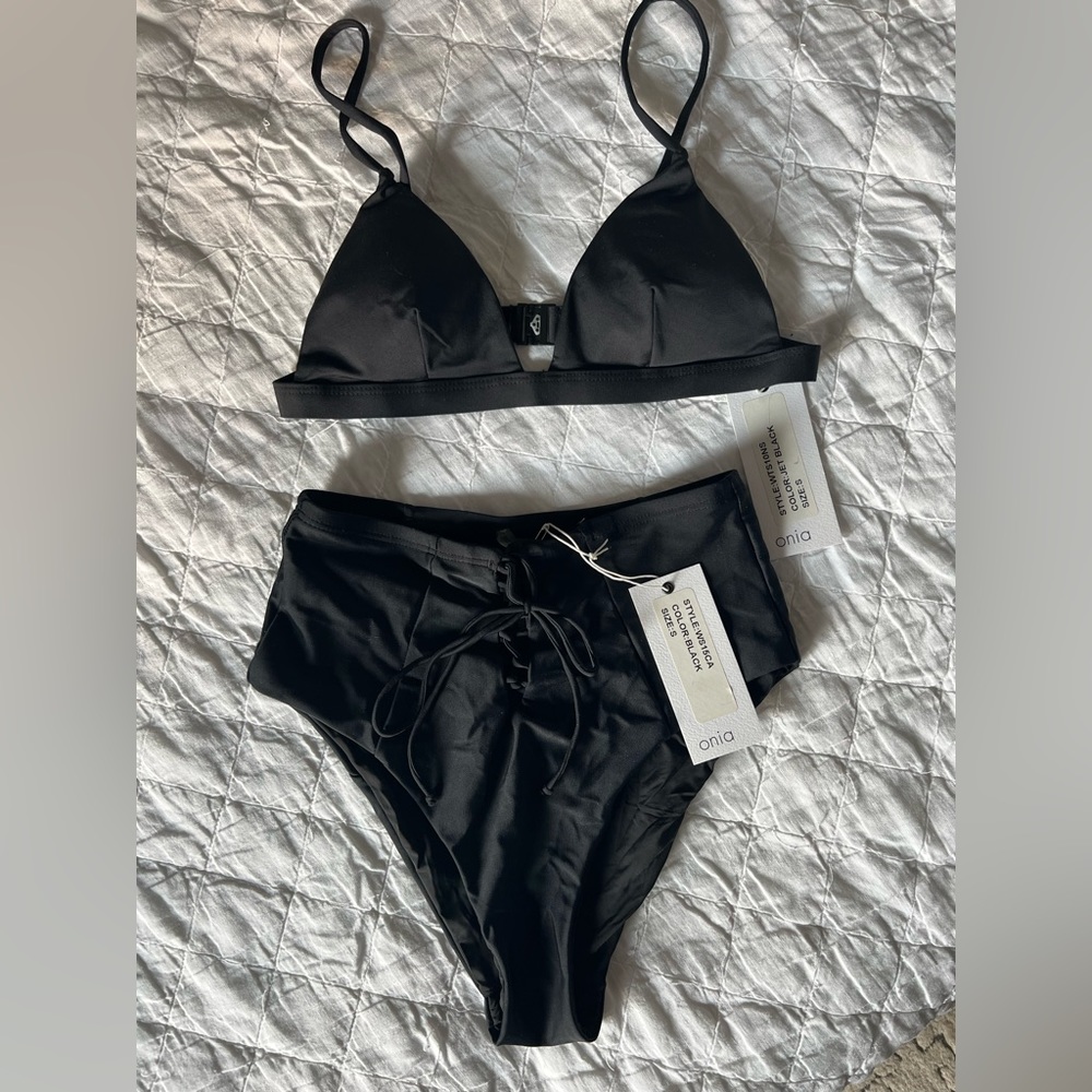 Onia high waisted bikini brand new with tags and liner.